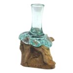 Molton Glass Small Flower Vase on Wood - immagine 4