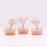 Mini Gemstone Trees On Orgonite Base - Rose Quartz (15 stones) - immagine 3