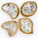Set of 4 Teak Mini Bowls with Shell Decor (assorted) - immagine 4