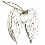Hand Crafted Small Double Angel Wing & Heart - 15cm - immagine 6