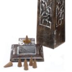 Tapered Incense Tower Washed Des2 - Mango Wood - immagine 3