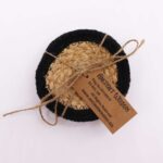 Natural Coaster - Jute & Cotton 10cm  (set of 4) - Black Boarder - immagine 2