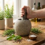 Natural Riverstone Decorative Pestle & Motar- Large (aprox 15x12cm) - immagine 5