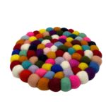 Felt Ball Round Placemat - 20cm Multi Colour - immagine 3