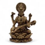 Brass Miniature Gods - Sarswati (52gms)  - 49mm - immagine 6