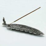 Polished Aluminium Buddha Long Shaped Incense Holder 23cm - immagine 2