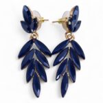 Royal Blue - Vintage Glass - Long Drop - Earrings - immagine 2