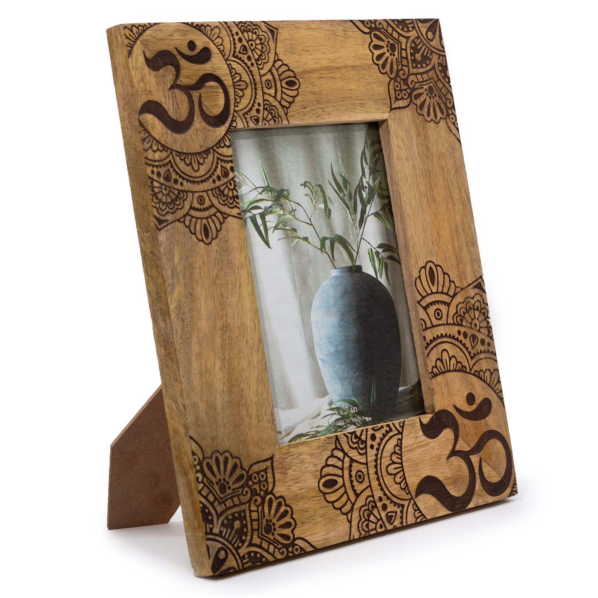 bG9jYWw6Ly9tZWRpYS85Ui82Qy82MFIzMEMxSDc0UjM2QzlSLzYwNjVkYjU3LmpwZWc.jpg Lrg Mango Wood Picture Frame (for 13x18cm) 28x23x2cm - Mandala - Black - immagine 1