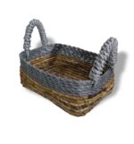 Banana Leaf & Abu-Abu Raffia Square Basket- Set of 3 - immagine 3