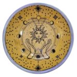 Triple Leg Enameled Offering Plate - Hands & Sun - immagine 3