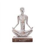 Wooden Yoga Lady - Whitewash - Easy Pose - "Breathe in Breathe out Brilliance"