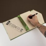 Lokta Bold Floral Notebook – Large (21x15cm) – 45 Leaves – Includes Bookmark – Moss Green - immagine 3