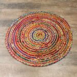 Round Jute and Recycled Cotton Rug -  90 cm - immagine 2