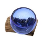 Molton Glass Mini Blue Bowl on Wood - immagine 6