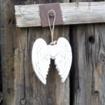Hand Crafted Small Double Angel Wing & Heart - 15cm - immagine 2