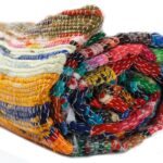 155 x 90cm Luxury Rag Rug - Natural - immagine 4