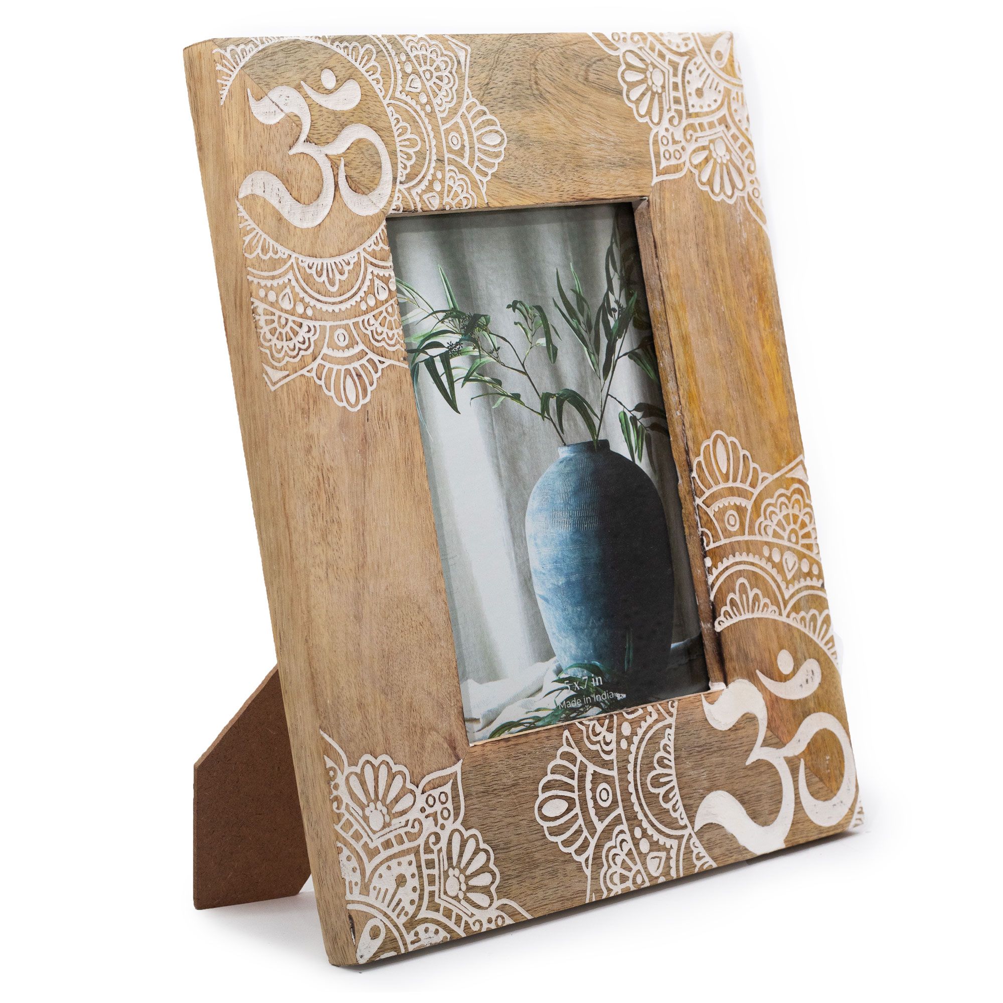 bG9jYWw6Ly9tZWRpYS85Uy82Qy82MFIzMEMxSDc0UjM2QzlTLzE1MWU0ZjgxLmpwZWc.jpg Lrg Mango Wood Picture Frame (for 13x18cm) 28x23x2cm - Mandala - White - immagine 1