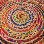 Round Jute and Recycled Cotton Rug - 150 cm - immagine 3