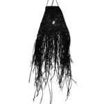 Black Braided in Doum Suspension Lamp Shade - 20x15cm - immagine 2
