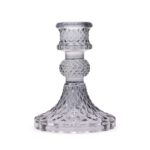 Set of 2 Vintage Dinner Candle Holder - - Midnight Grey