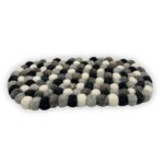 Felt Ball Oval Centre Mat - 38x18cm Multi Grey Colour - immagine 2