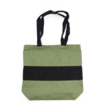 Two Tone Cotton Bag - 38x42x12cm - Green & Black - 10oz - immagine 3