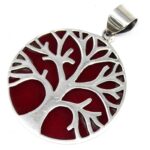 Tree of Life Silver Pendent 30mm - Coral Effect - immagine 5