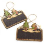 Pack of 2 Christmas Wooden Craft Decoration - Snowman & Tree - immagine 4