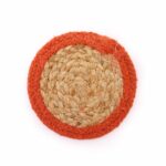 Natural Coaster - Jute & Cotton 10cm  (set of 6) Mixed colours in basket - immagine 7