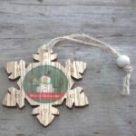 Pack of 2 Christmas Wooden Craft Decoration - Snowflake & Snowman