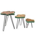 Set of 3 Gamell Wood Plant Stands - Greenwash - immagine 6