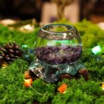 Molten Glass Mini Goldfish Bowl on Wood 20cm - immagine 8