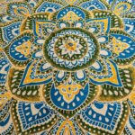 Large Mandala Roundy Art (180cm) - Yellow & Blue - immagine 3