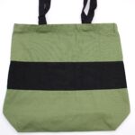 Two Tone Cotton Bag - 38x42x12cm - Green & Black - 10oz - immagine 4