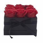 Soap Flower Gift Bouquet - 9 Red Roses - Square - immagine 2