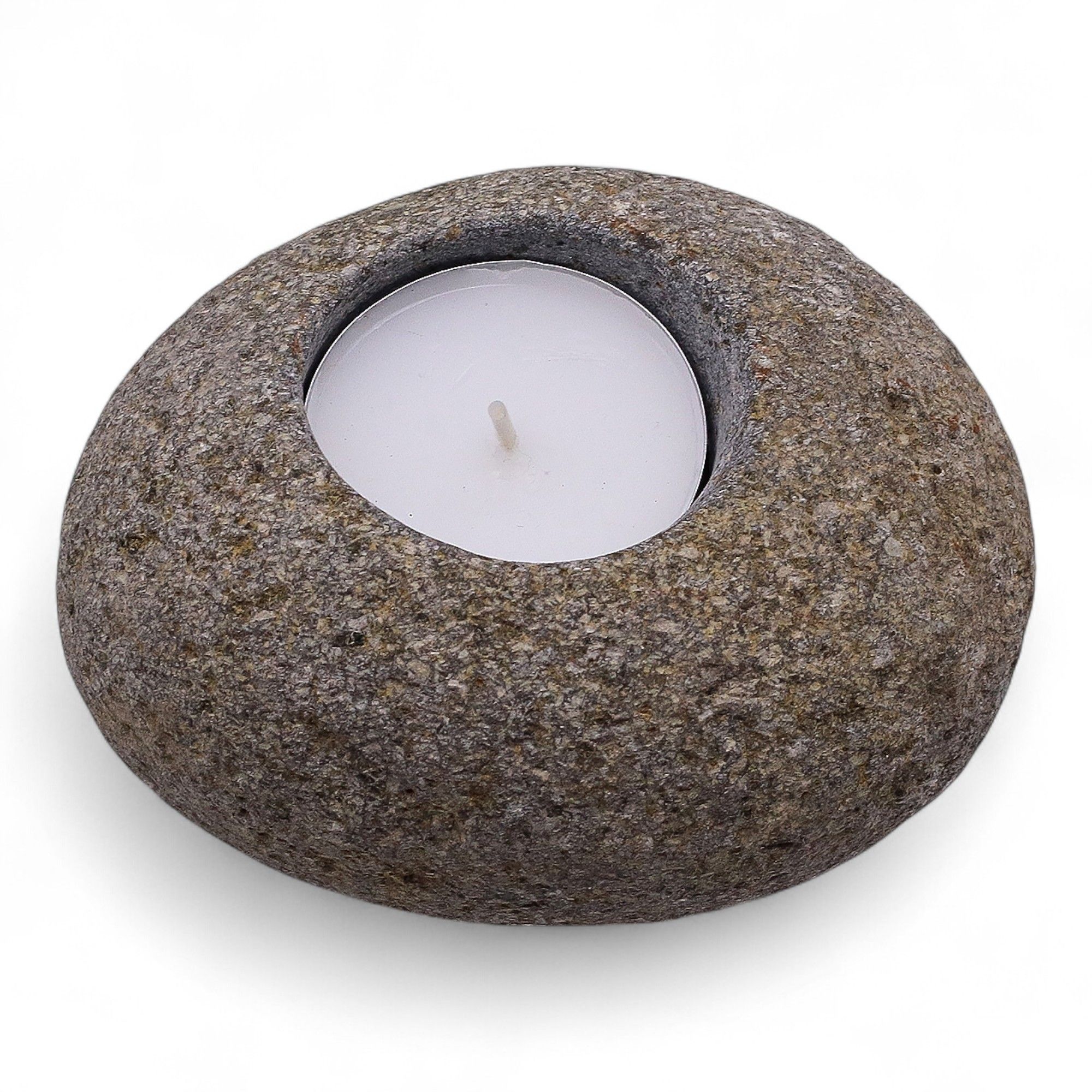 bG9jYWw6Ly9tZWRpYS8xRy9BRS82MFIzMEMxSjY0UktBRTFHLzNjODU5YmMyLmpwZw-2.jpg Natural Riverstone Candle Holder - Single Nightlight - immagine 1