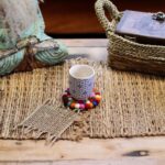 Felt Ball Round Coasters - 10cm Multi colour (set of 4) - immagine 2