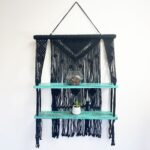 Black Macrame Hanging Shelves - Turquoise - immagine 4