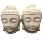 Buddha Head Oil Burner - White - immagine 2