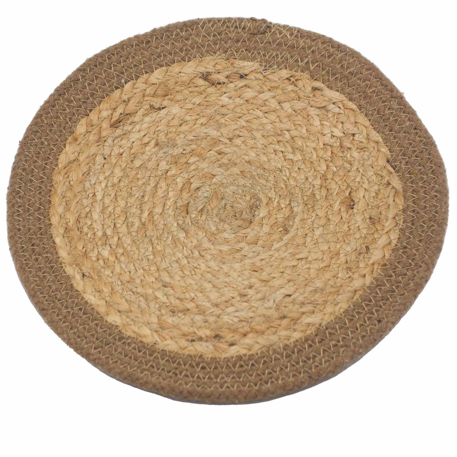 bG9jYWw6Ly9tZWRpYS8xRy9HRC82MFIzMEMxRzZSV0tHRDFHL2YyNzQ1Mzc4LmpwZWc.jpg Natural Place Mat - Jute & Cotton 30cm - Natural Boarder - immagine 1