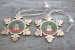 Pack of 2 Christmas Wooden Craft Decoration - Snowflake & Snowman - immagine 2