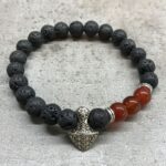 Lava Stone Bracelet - Axe-head Carnelian - immagine 2