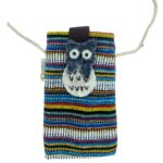 Phone Holder Bag Stripes Multi and White  - owl decor - immagine 4
