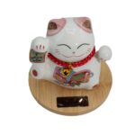 Solar Money Cat Wooden Base  - Pink moving Hand - immagine 2