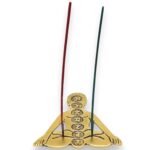 Gold Aluminum Seven Chakra Yoga Incense Holder 12x12cm - immagine 3