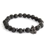 Knight's Helmet / Lava Stone - Gemstone Bracelet - immagine 3