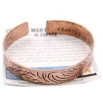 Copper Tibetan Bracelet - Wide Tribal Swirls - immagine 4