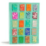 Lokta Mini Tiles Notebook – Large (21x15cm) – 45 Leaves – Includes Bookmark – Teal