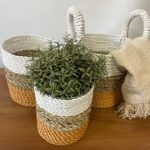 Seagrass Basket Set - Orange / Natural / White - immagine 2