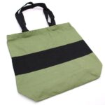 Two Tone Cotton Bag - 38x42x12cm - Green & Black - 10oz - immagine 5